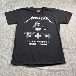 Metallica Cliff Burton Tribute‎ Mens Black Short Sleeve T-Shirt Size LG